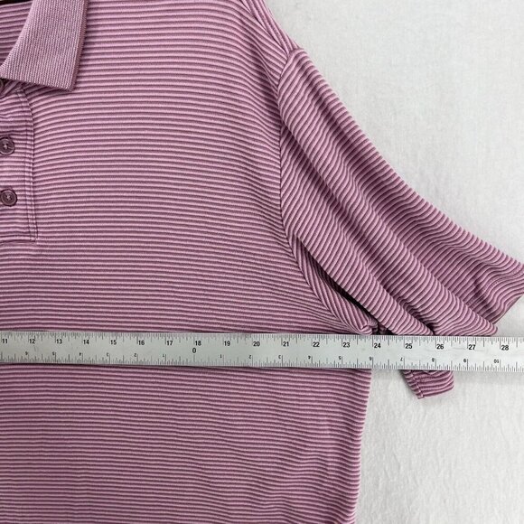 Jamaica Jaxx Polo Shirt Mens XL Purple Pink Striped Short Sleeves Pullover Golf - Picture 3 of 12